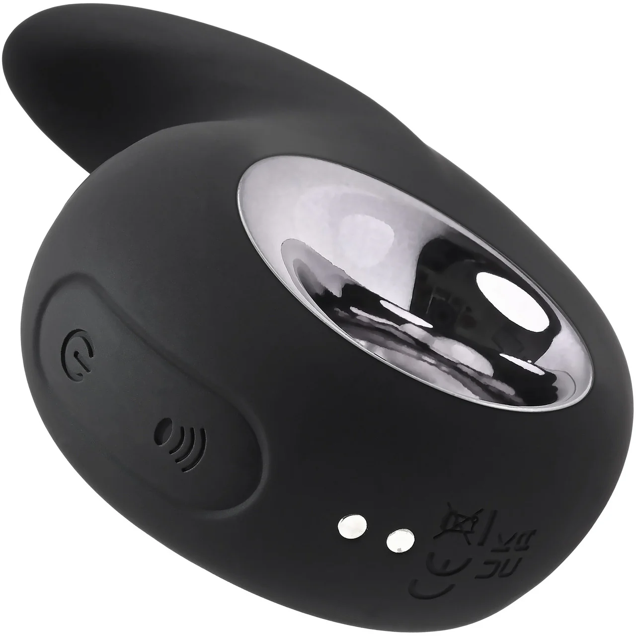 Playboy Pleasure Ring My Bell Waterproof Tapping Silicone Dual Stimulation Vibrator - Black - Image 4