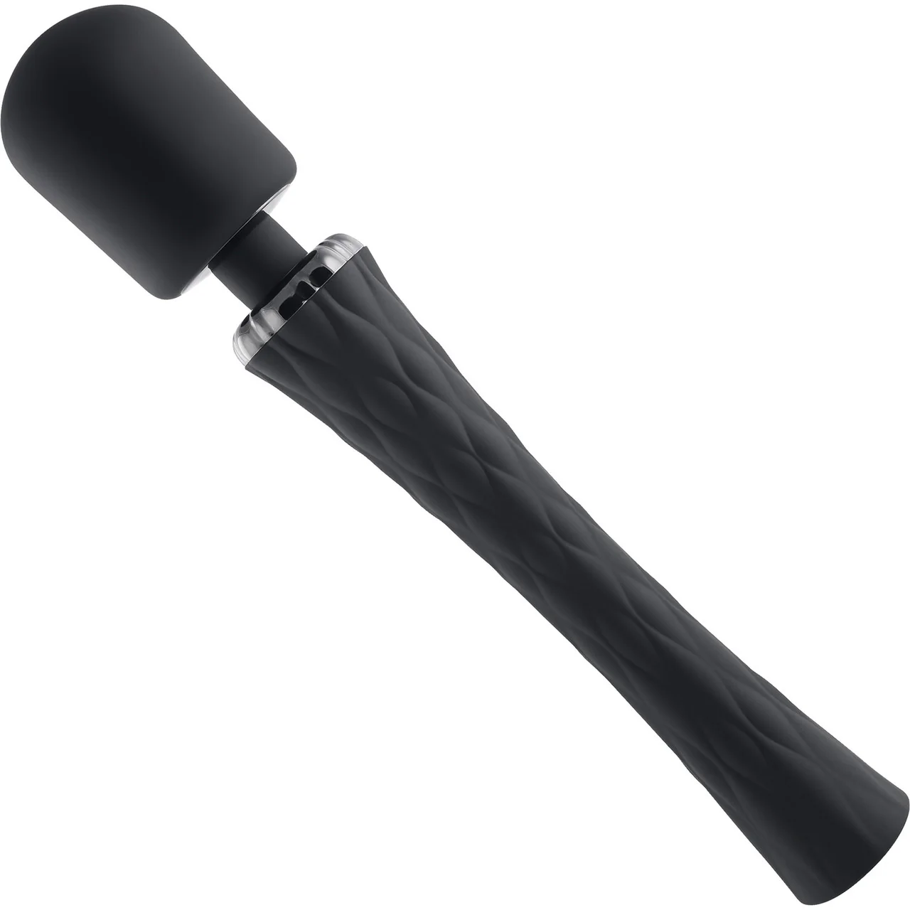 Playboy Pleasure Royal Rechargeable Silicone Vibrating Massage Wand - Black - Image 2