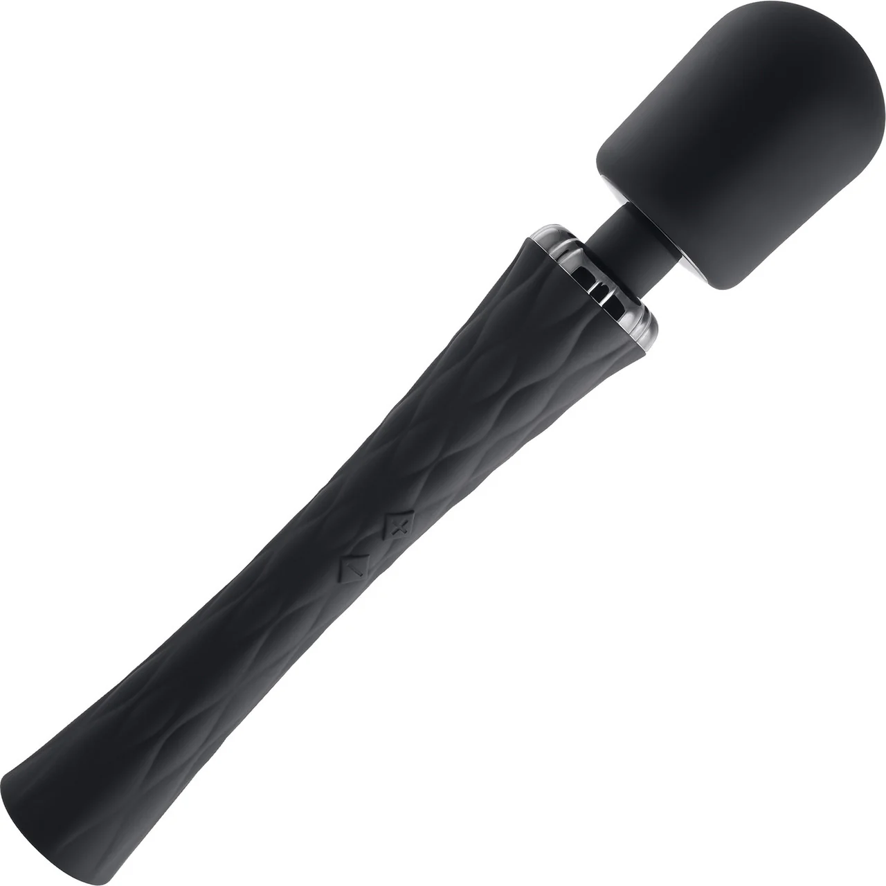 Playboy Pleasure Royal Rechargeable Silicone Vibrating Massage Wand - Black - Image 3