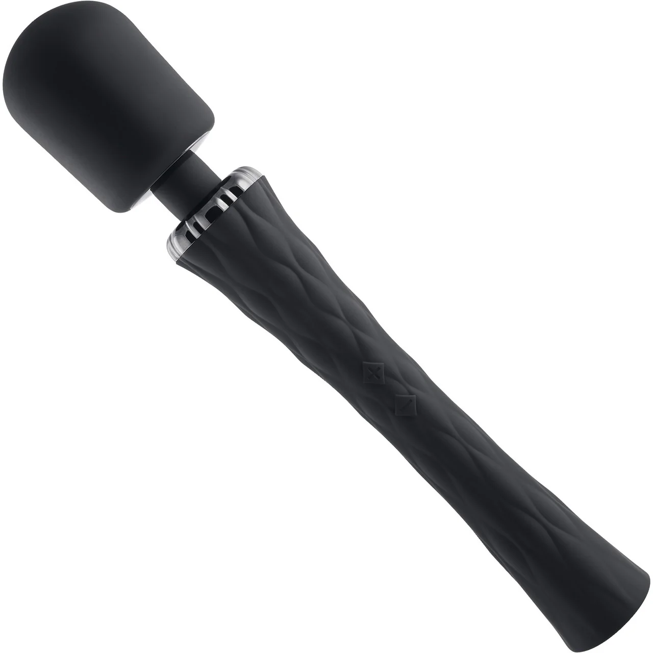 Playboy Pleasure Royal Rechargeable Silicone Vibrating Massage Wand - Black - Image 4