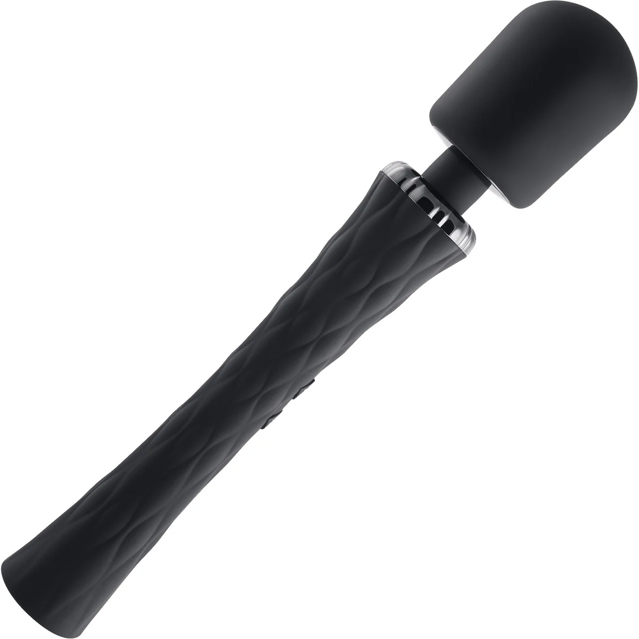 Playboy Pleasure Royal Rechargeable Silicone Vibrating Massage Wand - Black - Image 5