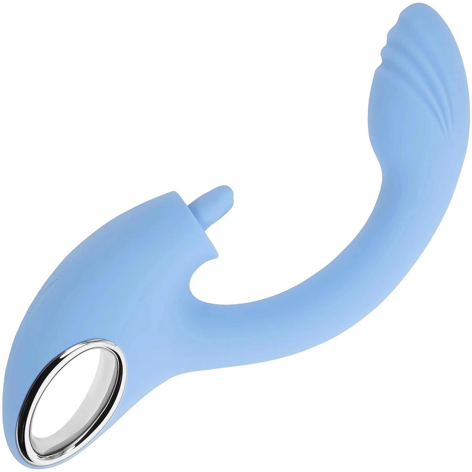 Playboy Pleasure Sapphire Sky Rechargeable Silicone Double-Tongued Rabbit Vibrator - Image 5