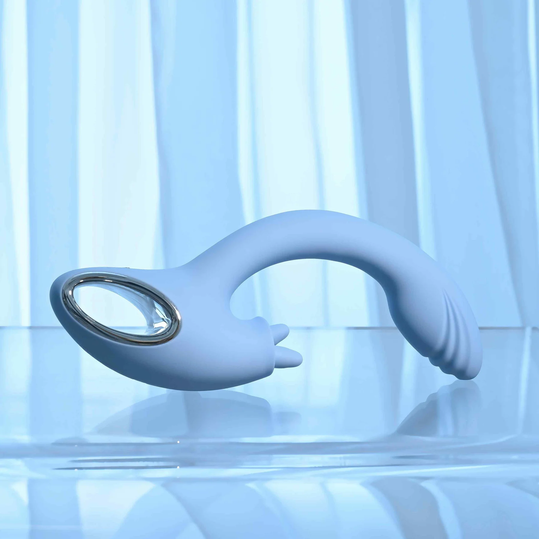 Playboy Pleasure Sapphire Sky Rechargeable Silicone Double-Tongued Rabbit Vibrator - Image 6