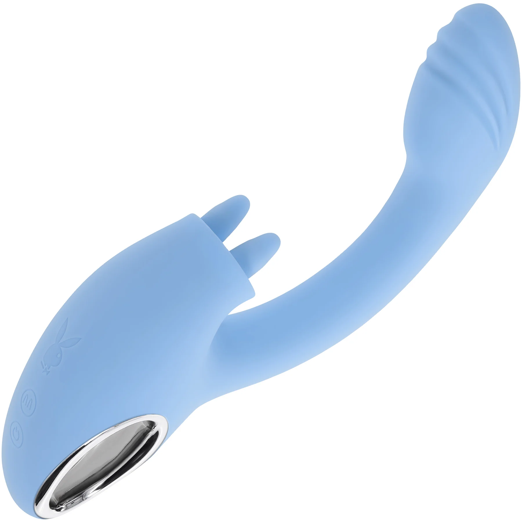 Playboy Pleasure Sapphire Sky Rechargeable Silicone Double-Tongued Rabbit Vibrator - Image 9