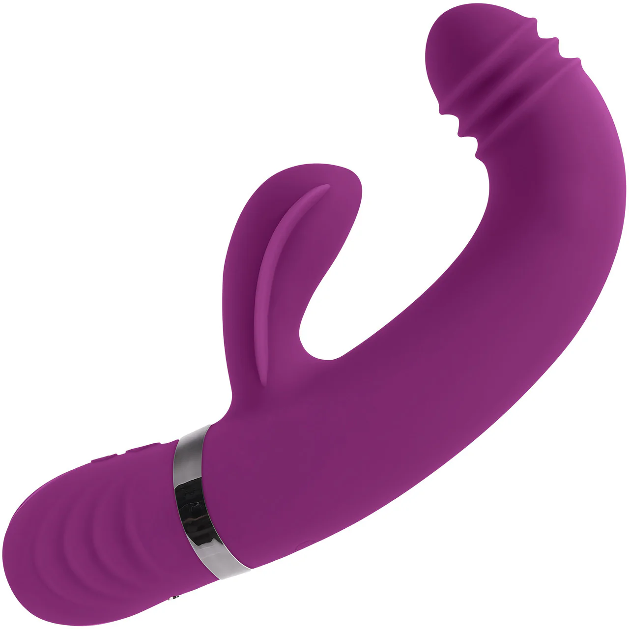 Playboy Pleasure Tap That Waterproof Rechargeable Silicone Dual Stimulation Vibrator - Purple