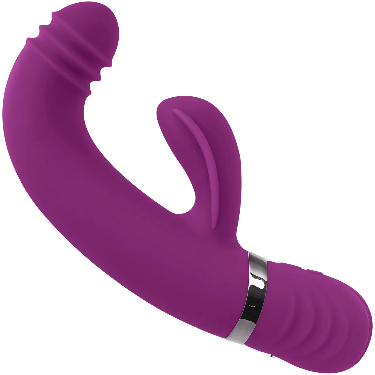 Playboy Pleasure Tap That Waterproof Rechargeable Silicone Dual Stimulation Vibrator - Purple - Image 2