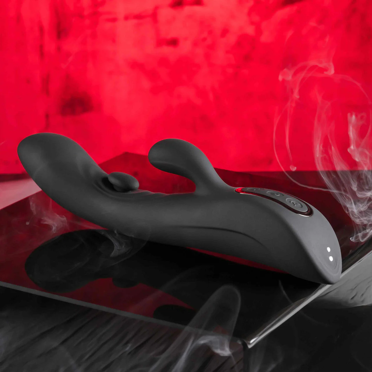 Playboy Pleasure That's The Spot Rechargeable Waterproof Silicone Tapping Rabbit Vibrator - Black - Image 2