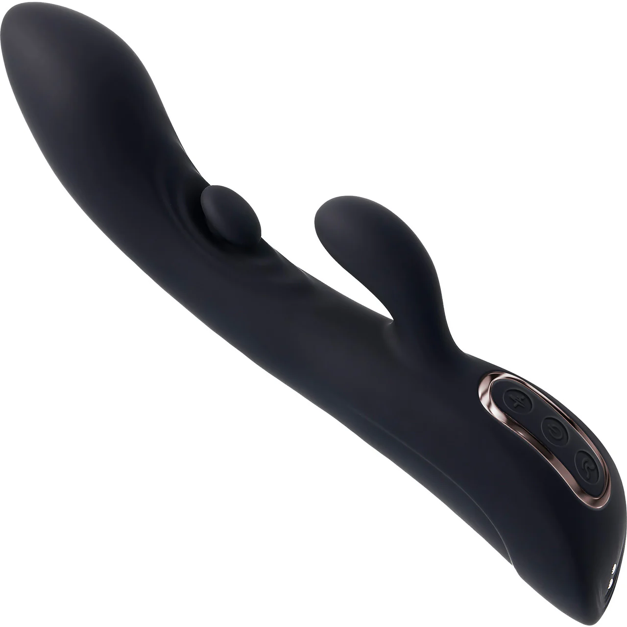 Playboy Pleasure That's The Spot Rechargeable Waterproof Silicone Tapping Rabbit Vibrator - Black - Image 3