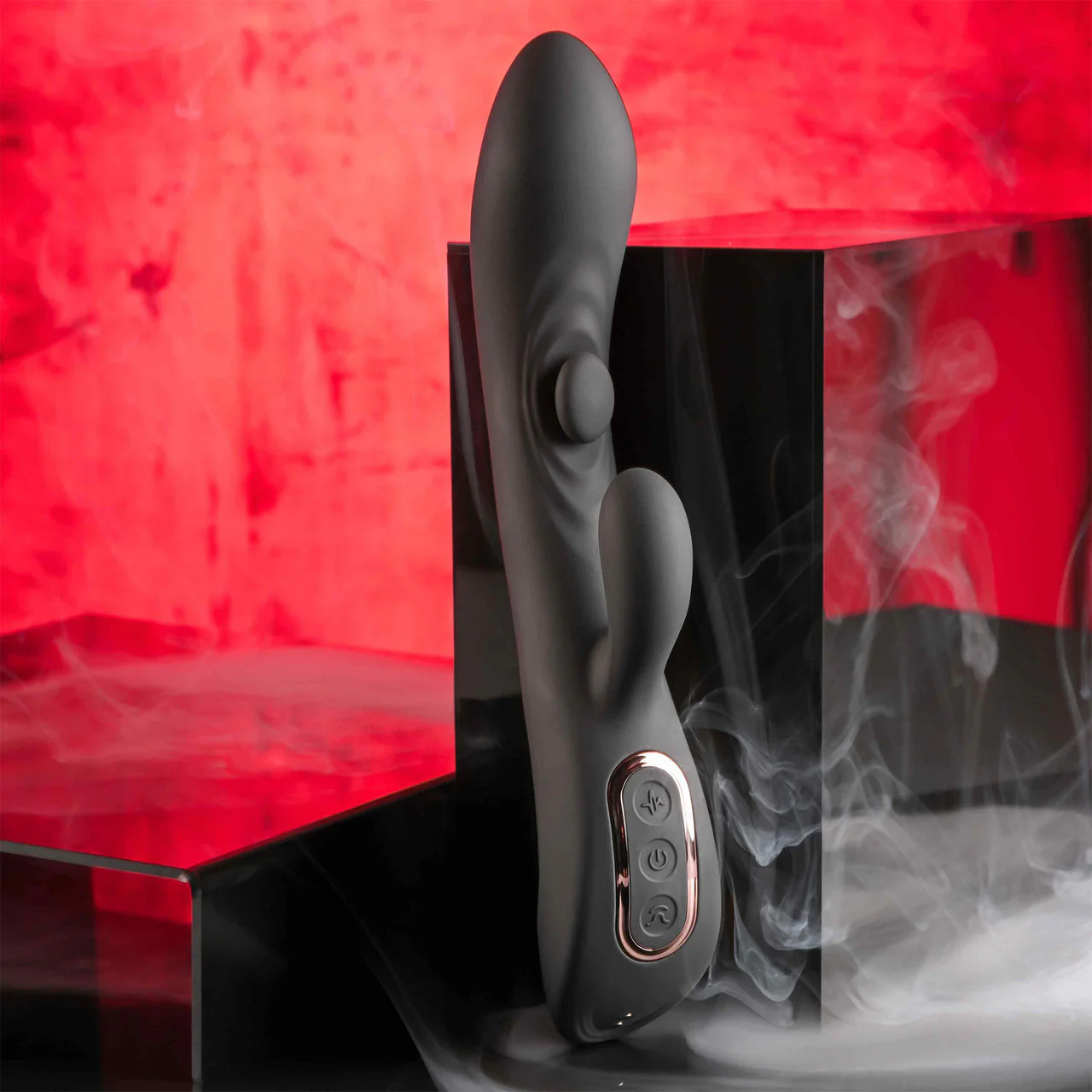 Playboy Pleasure That's The Spot Rechargeable Waterproof Silicone Tapping Rabbit Vibrator - Black - Image 6