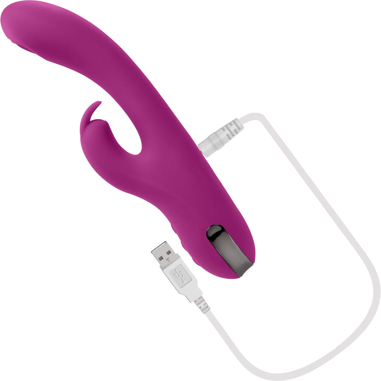 Playboy Pleasure Thumper Waterproof Rechargeable Silicone Tapping Rabbit Vibrator - Fuchsia - Image 6