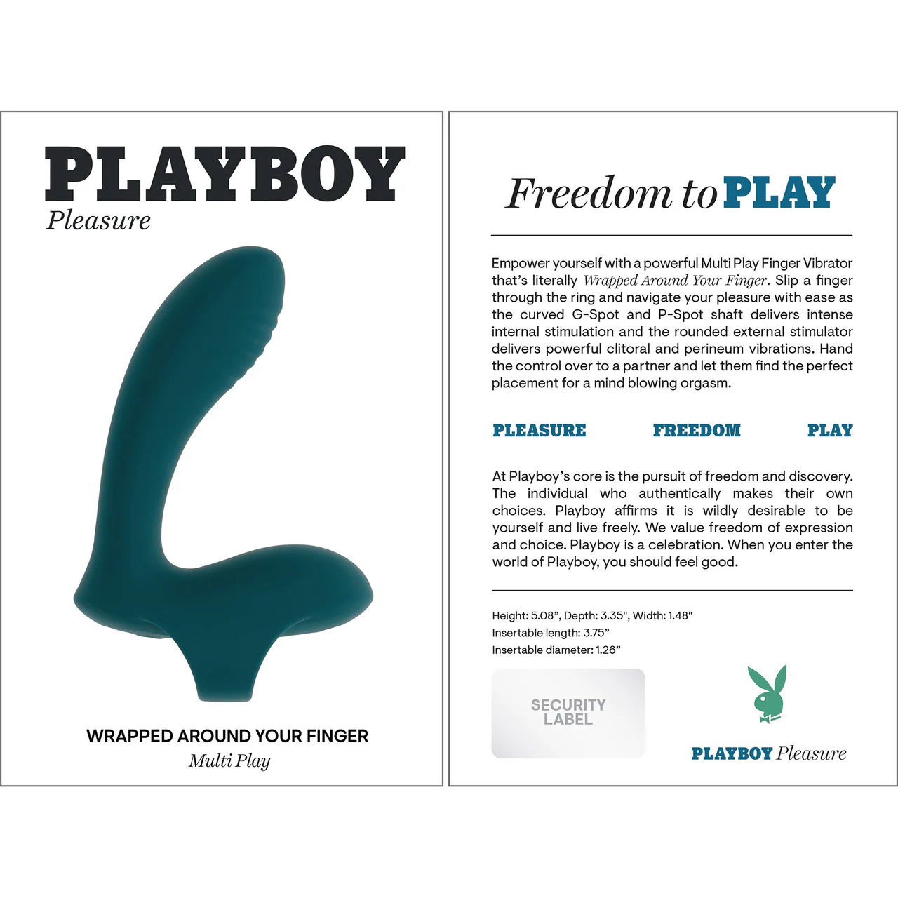 Playboy Pleasure Wrapped Around Your Finger Rechargeable Silicone G-Spot & P-Spot Vibrator - Green - Image 10