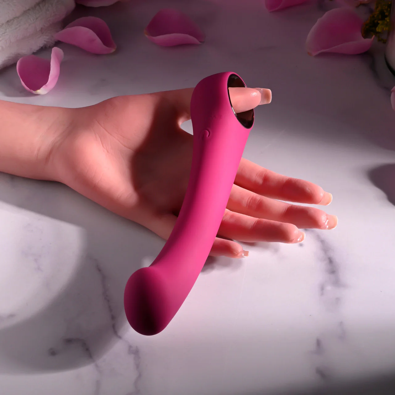 Pleasure Curve Rechargeable Waterproof Silicone G-Spot Vibrator With Ring Handle By Evolved Novelties - Image 8