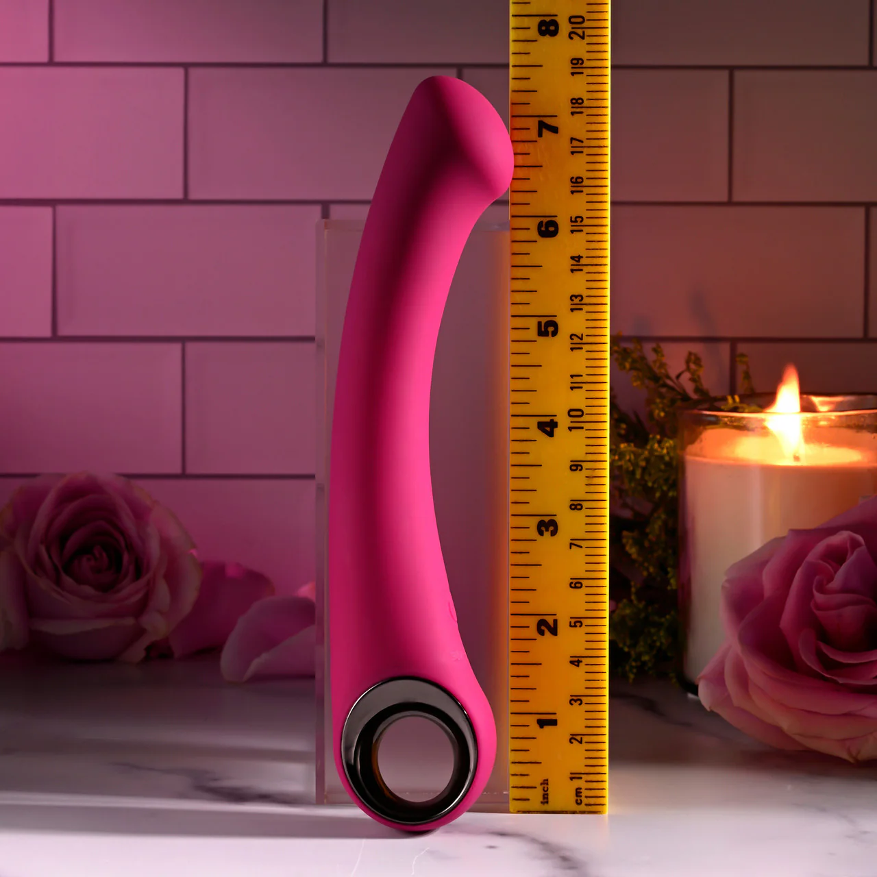 Pleasure Curve Rechargeable Waterproof Silicone G-Spot Vibrator With Ring Handle By Evolved Novelties - Image 9