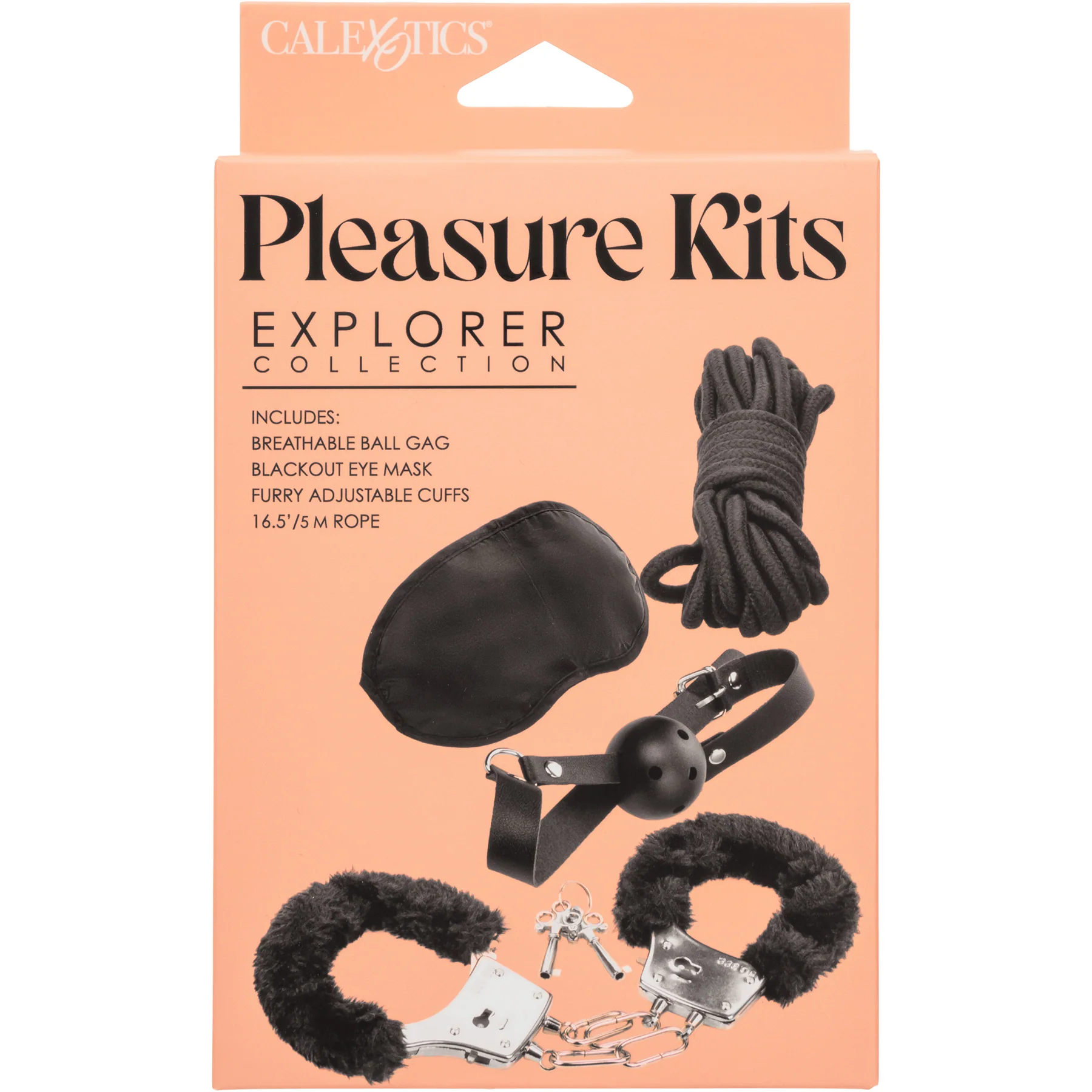 Pleasure Kits Explorer Collection With Ball Gag, Blindfold, Cuffs & Bondage Rope By CalExotics - Image 3