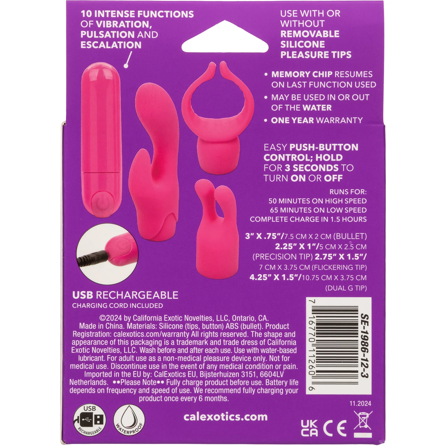 Pleasure Kits Lovers Collection With Bullet & 3 Unique Pleasure Tips By CalExotics - Image 7