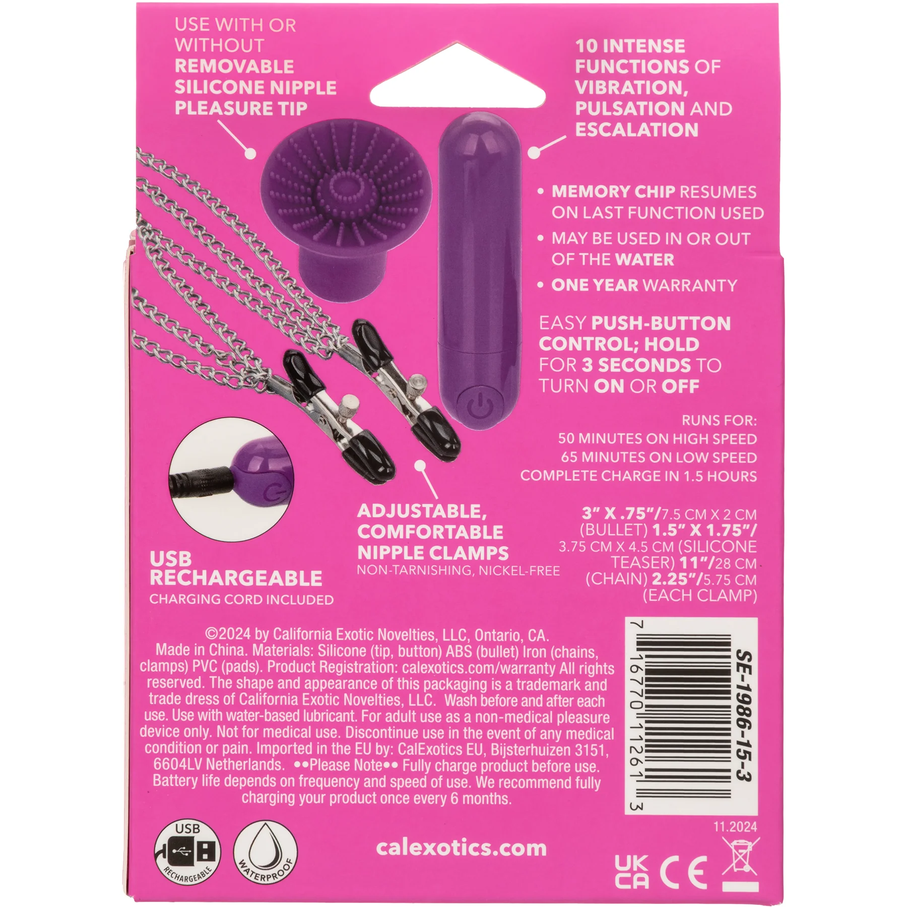 Pleasure Kits Passion Collection With Bullet, Nipple Clamps & Nipple Teaser By CalExotics - Image 7