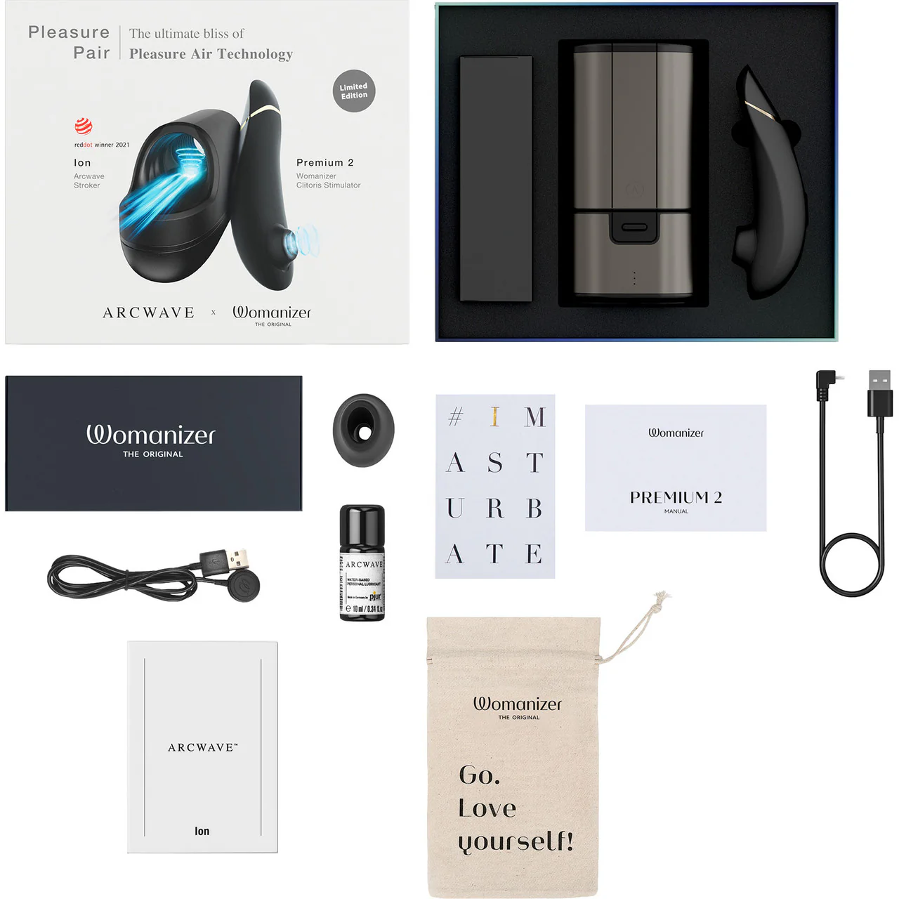 Pleasure Pair Couples Kit With Arcwave Ion Pleasure Air Stroker & Womanizer Premium 2 Pleasure Air Clitoral Stimulator - Image 22
