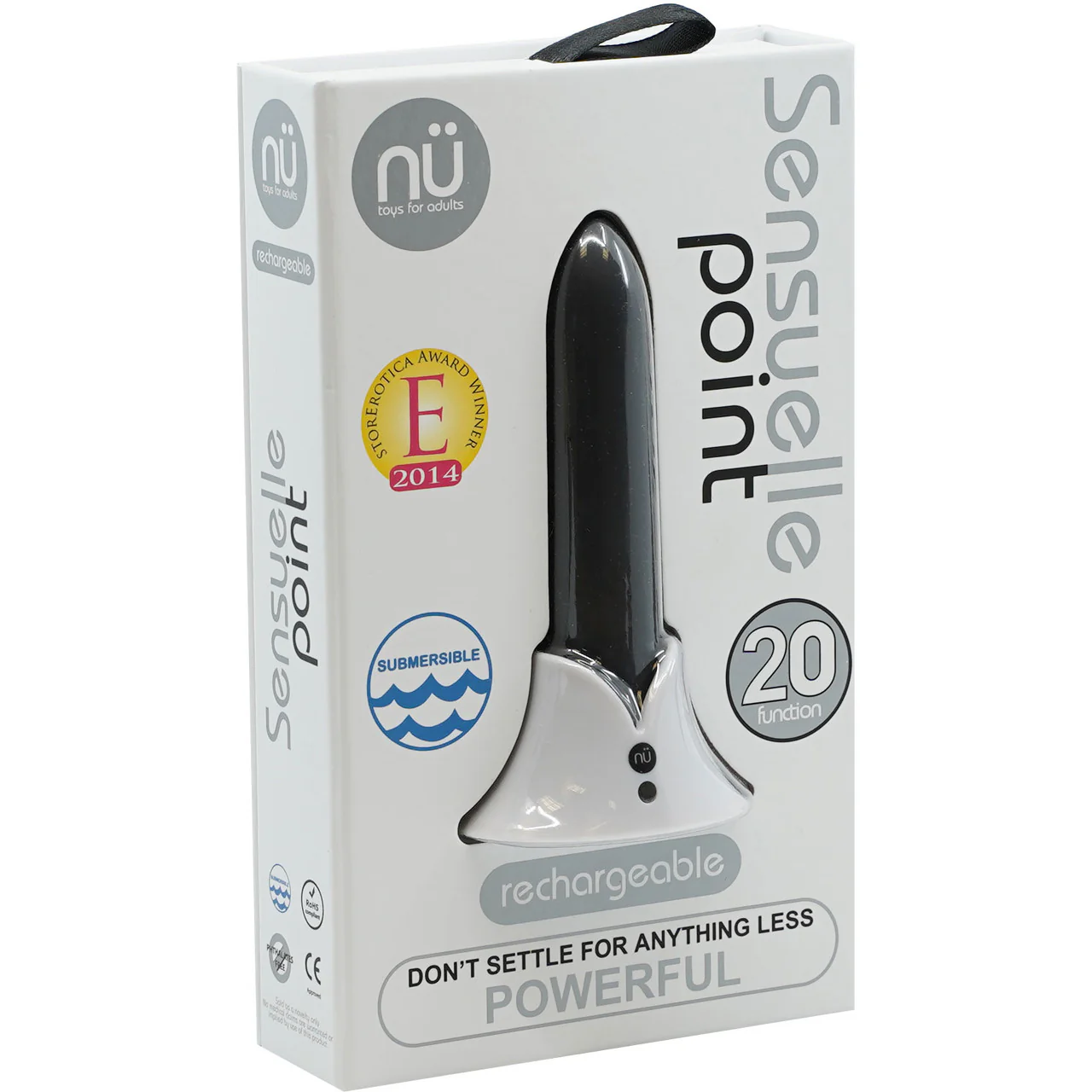 Point 20 Function Rechargeable Silicone Waterproof Bullet Vibrator By Nu Sensuelle - Black - Image 3