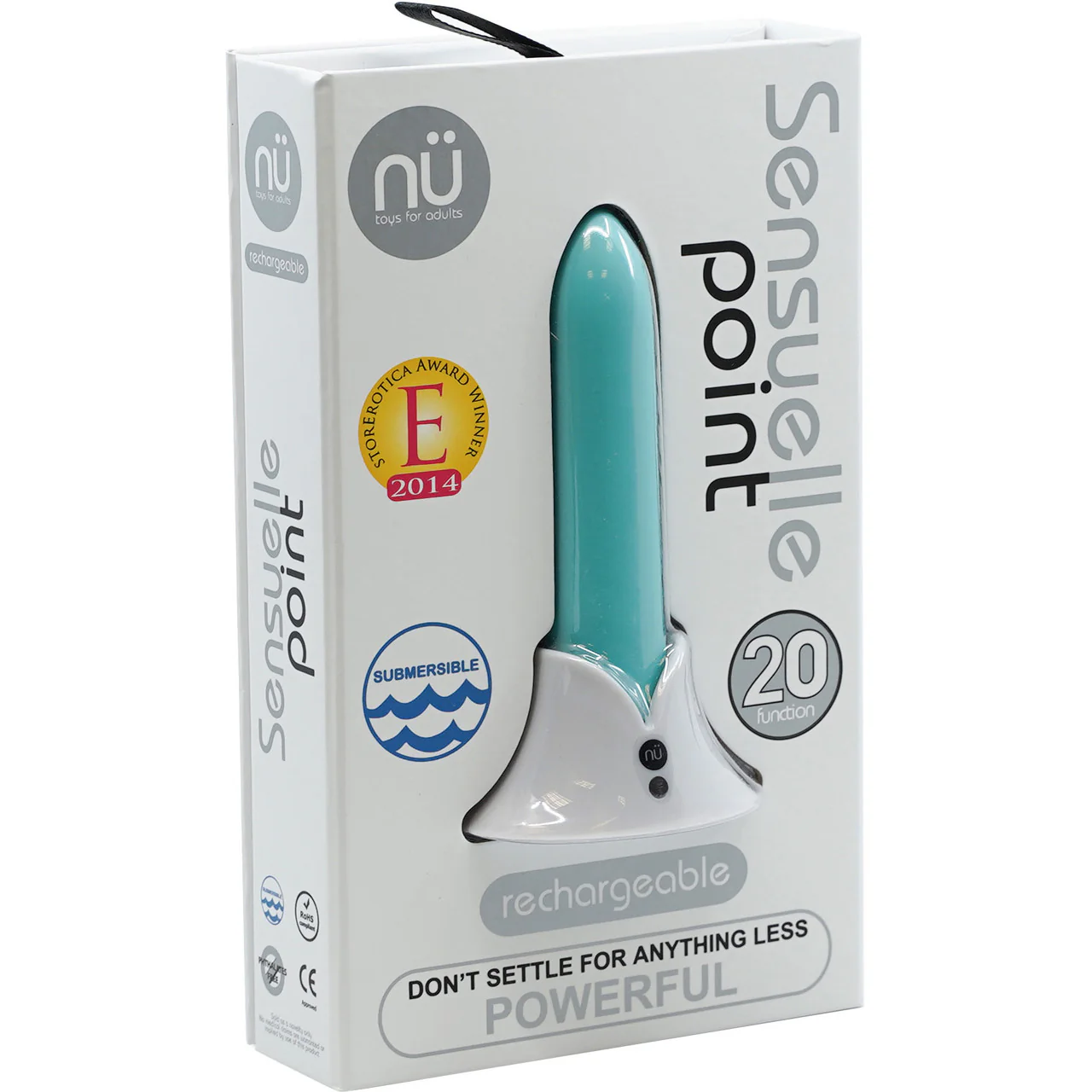 Point 20 Function Rechargeable Silicone Waterproof Bullet Vibrator By Nu Sensuelle - Teal - Image 3