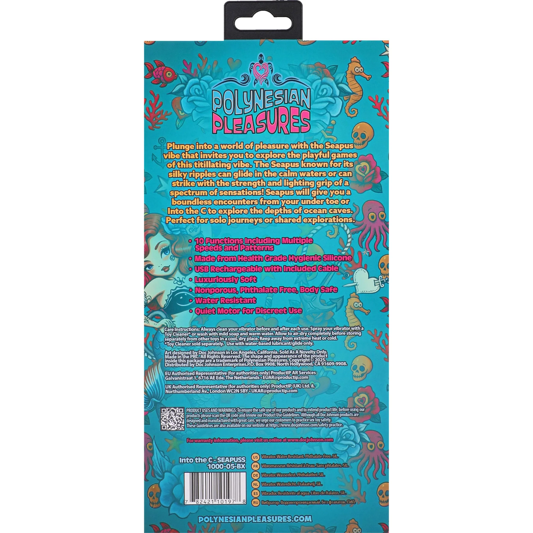 Polynesian Pleasures Into The C Seapuss Warming Silicone Dual Stimulation Vibrator - Image 6