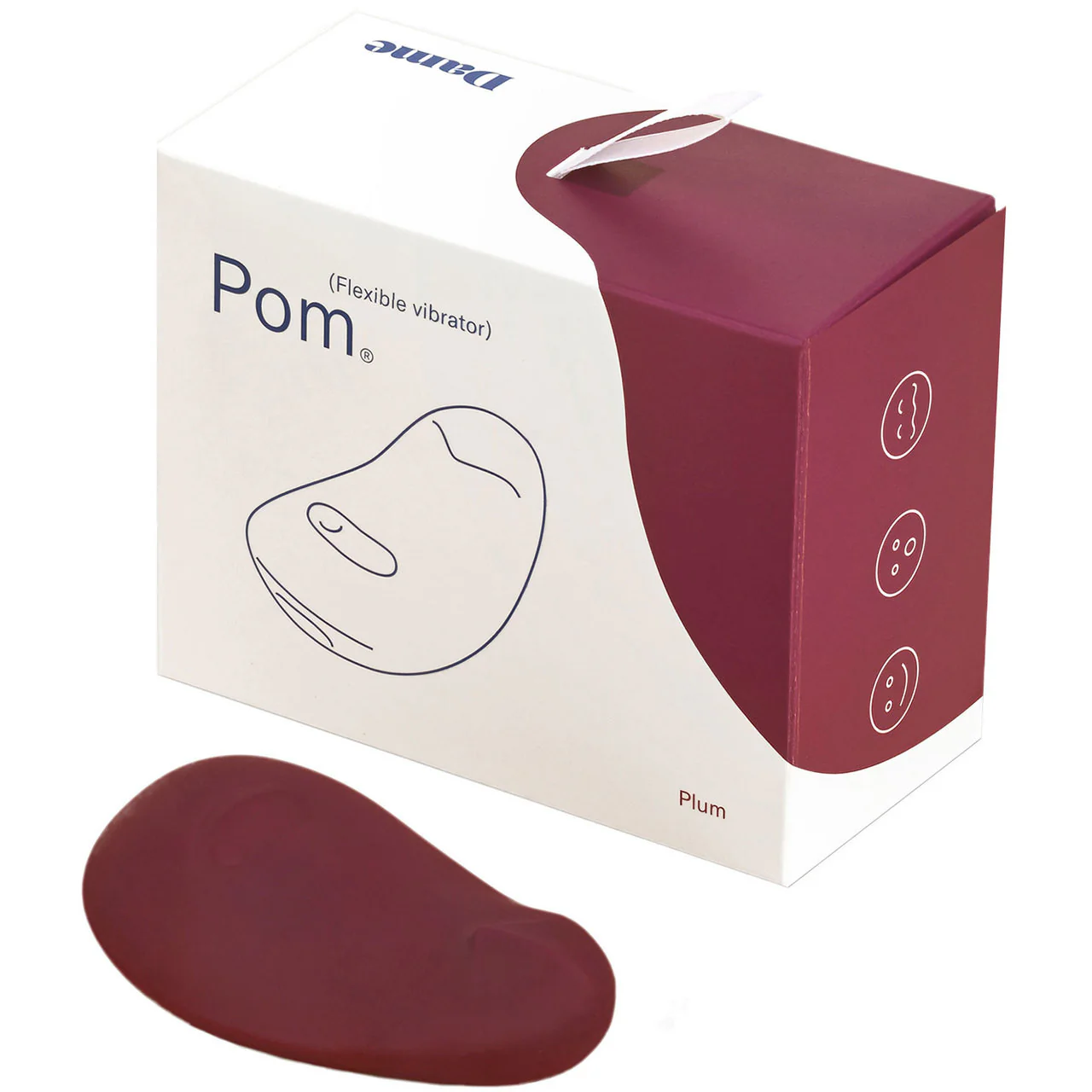 POM Silicone Rechargeable Flexible Waterproof Vibrator by Dame - Plum - Image 5