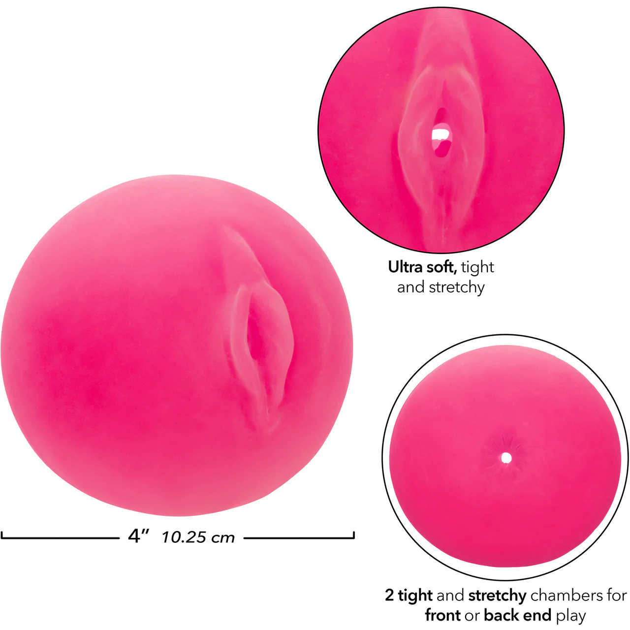 Pop Sock! Pussy & Ass Open Ended Penis Stroker By CalExotics - Pink - Image 6