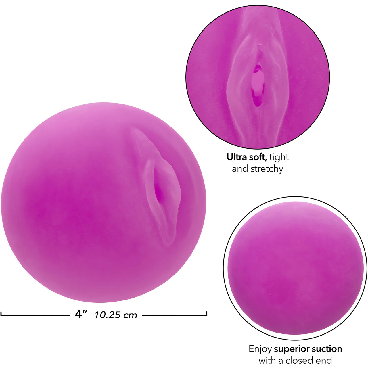 Pop Sock! Pussy Penis Stroker By CalExotics - Purple - Image 5