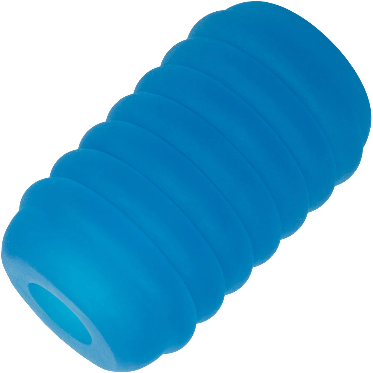 Pop Sock! Ribbed Reversible Open Ended Penis Stroker By CalExotics - Blue - Image 3