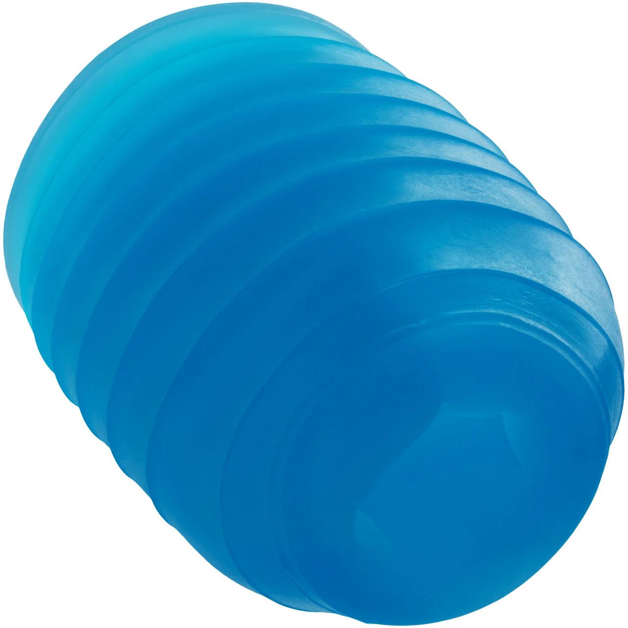 Pop Sock! Ribbed Reversible Open Ended Penis Stroker By CalExotics - Blue - Image 4
