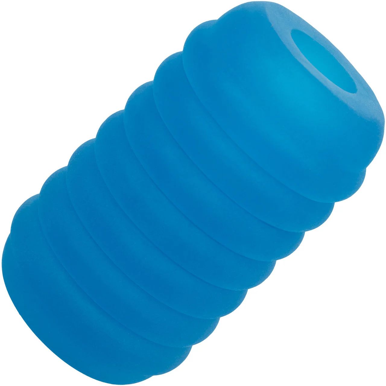 Pop Sock! Ribbed Reversible Open Ended Penis Stroker By CalExotics - Blue - Image 5
