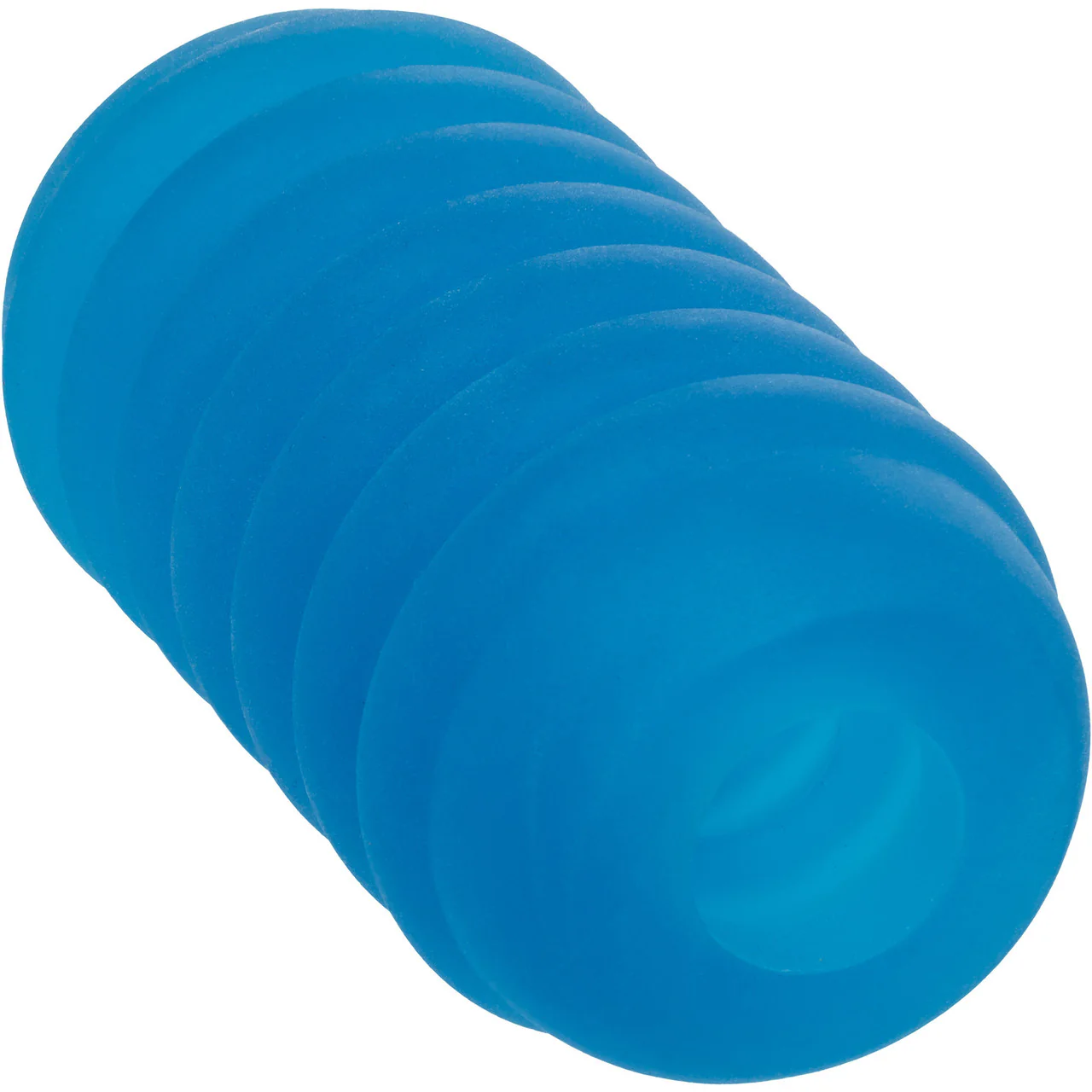 Pop Sock! Ribbed Reversible Open Ended Penis Stroker By CalExotics - Blue - Image 6