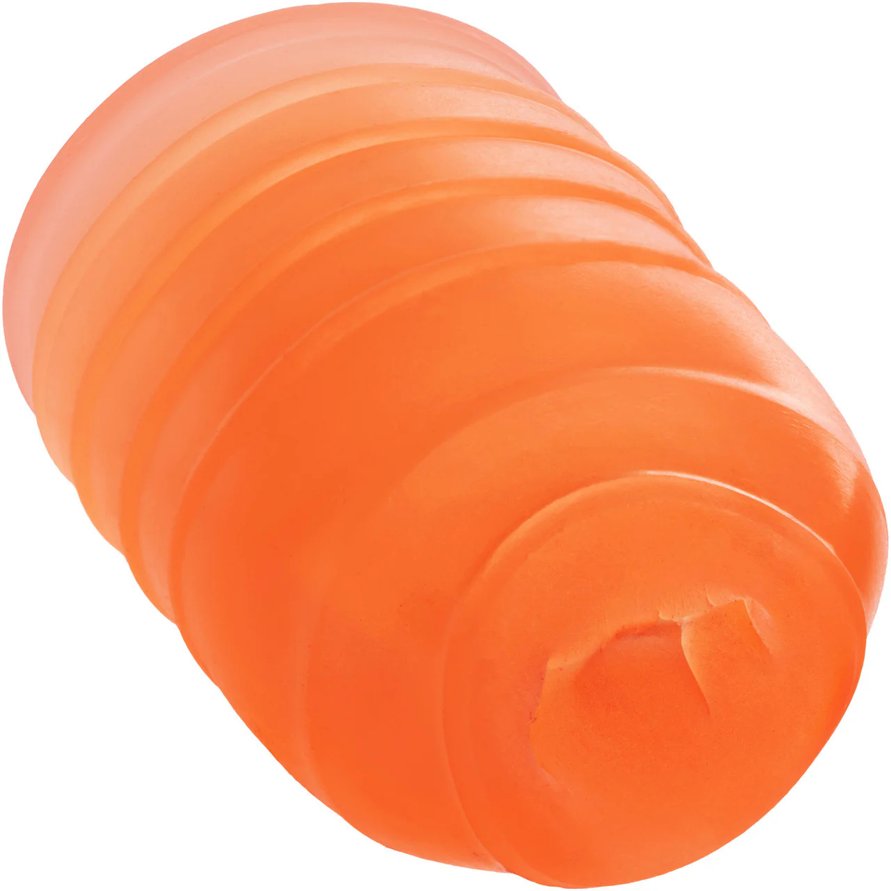 Pop Sock! Ribbed Reversible Open Ended Penis Stroker By CalExotics - Orange - Image 4