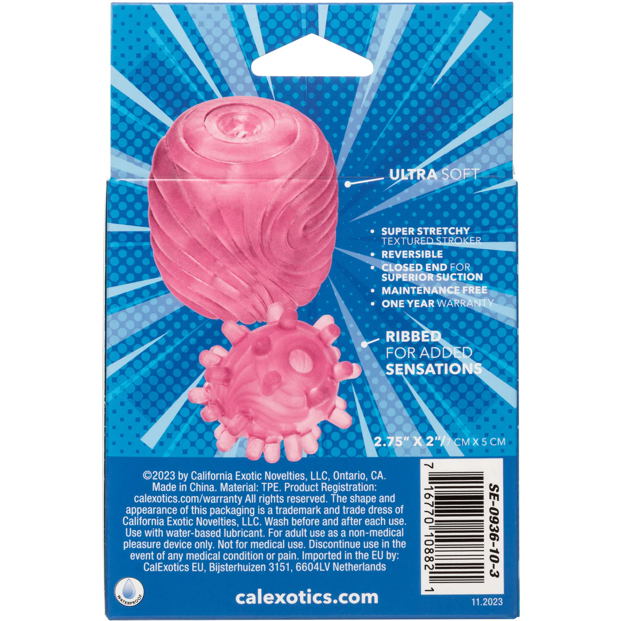 Pop Sock! Textured Reversible Penis Stroker By CalExotics - Pink - Image 10