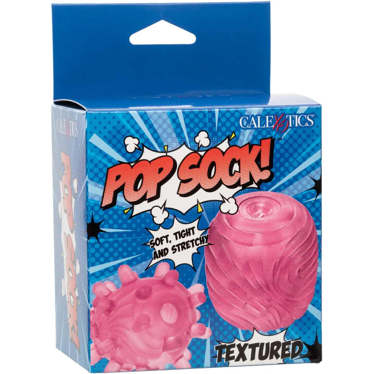 Pop Sock! Textured Reversible Penis Stroker By CalExotics - Pink - Image 9