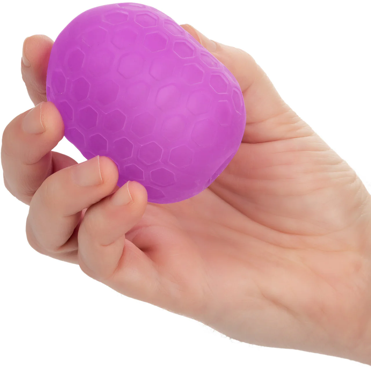 Pop Sock! Textured Reversible Penis Stroker By CalExotics - Purple - Image 2