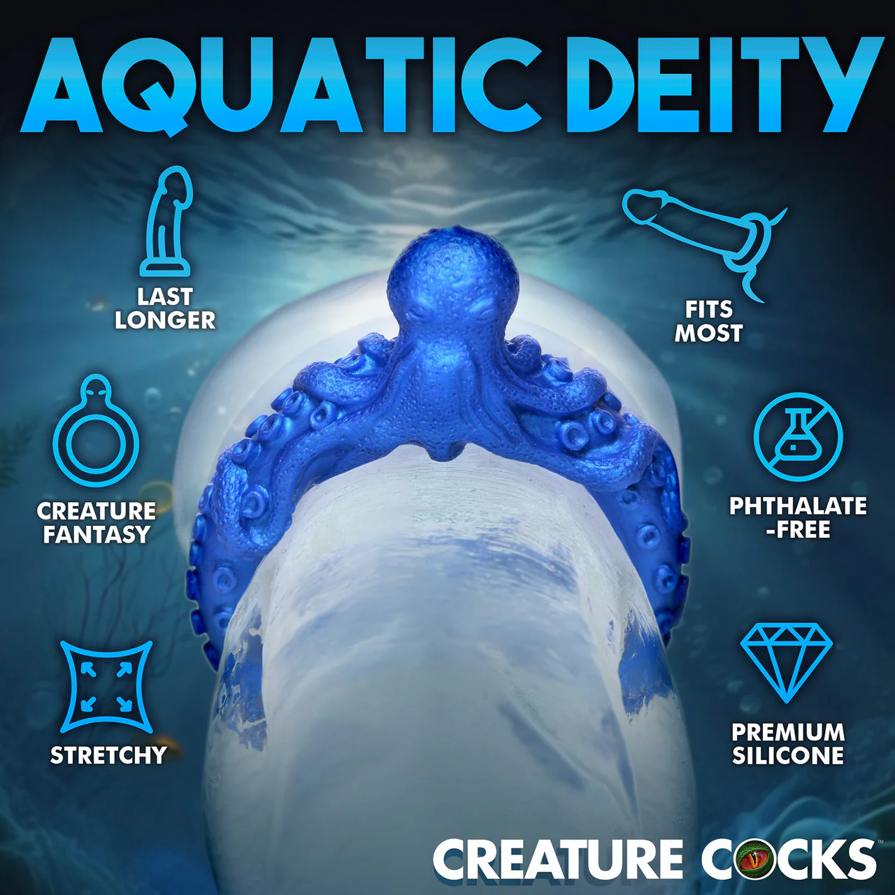 Poseidon's Octo-Ring Silicone Cock Ring By Creature Cocks - Image 12