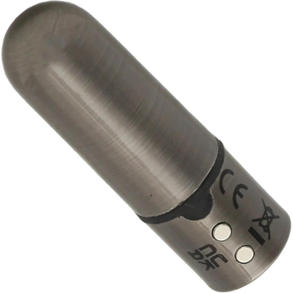 PowerBullet First Class Mini Bullet Vibrator With Crystal Button & Key Chain Pouch - Gun Metal - Image 2