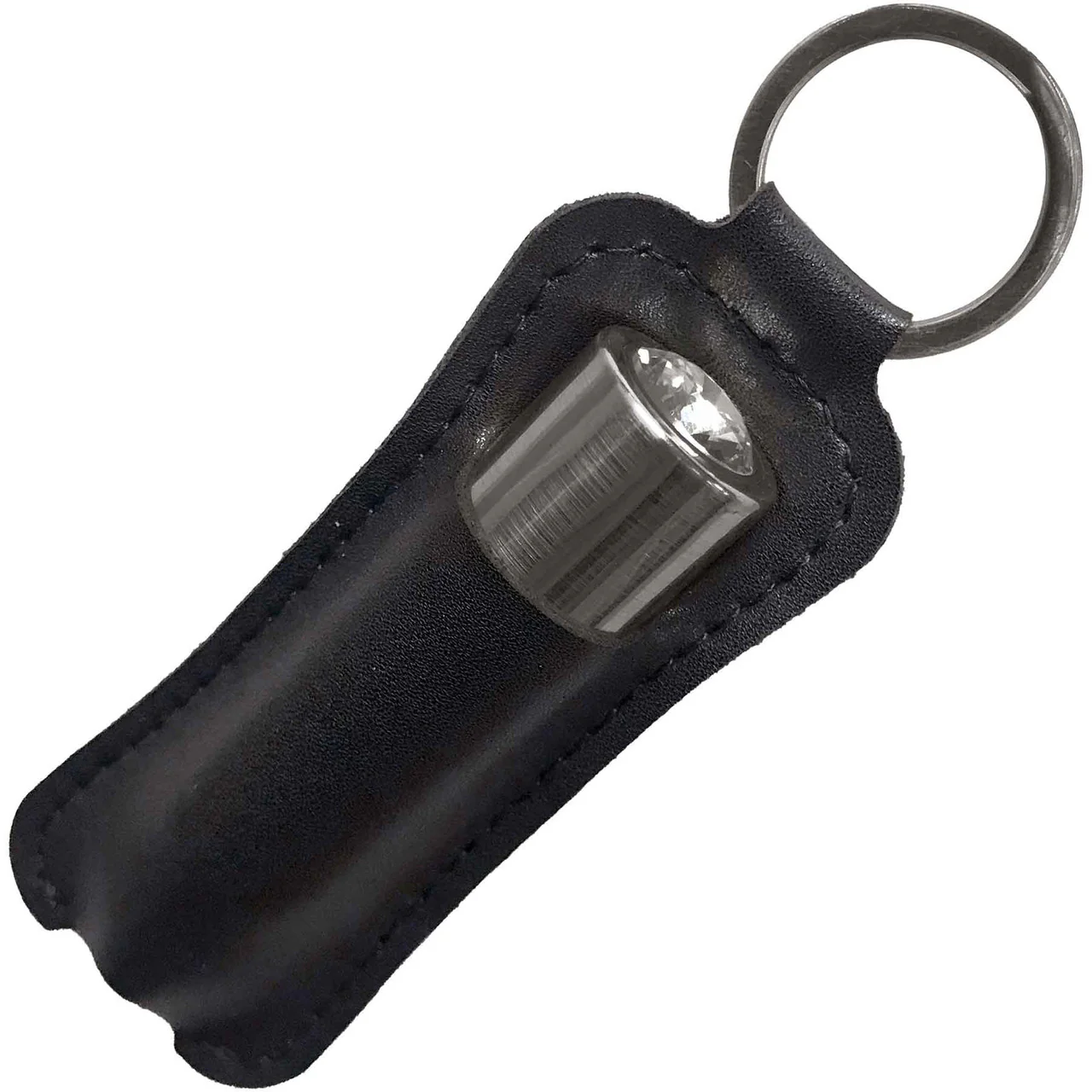 PowerBullet First Class Mini Bullet Vibrator With Crystal Button & Key Chain Pouch - Gun Metal - Image 3