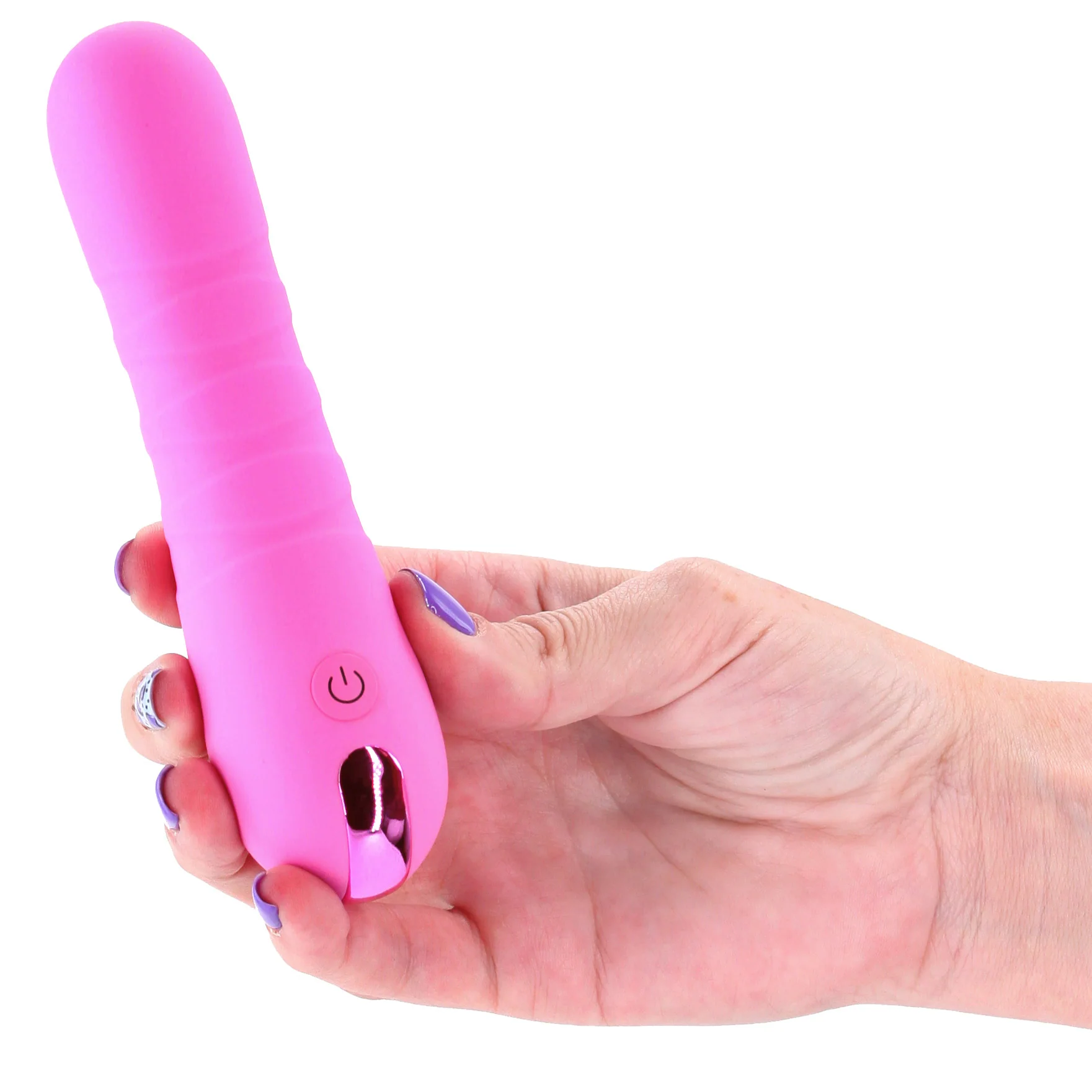 Pretty In Pink Crush Compact Rechargeable Silicone Thrusting Vibrator - Image 3