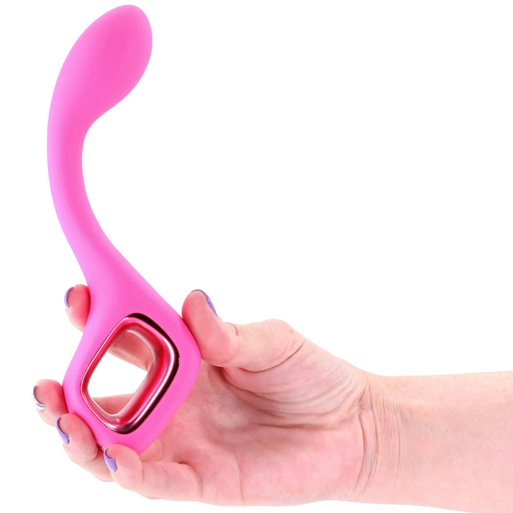 Pretty In Pink Lace Rechargeable Silicone G-Spot Vibrator - Image 3