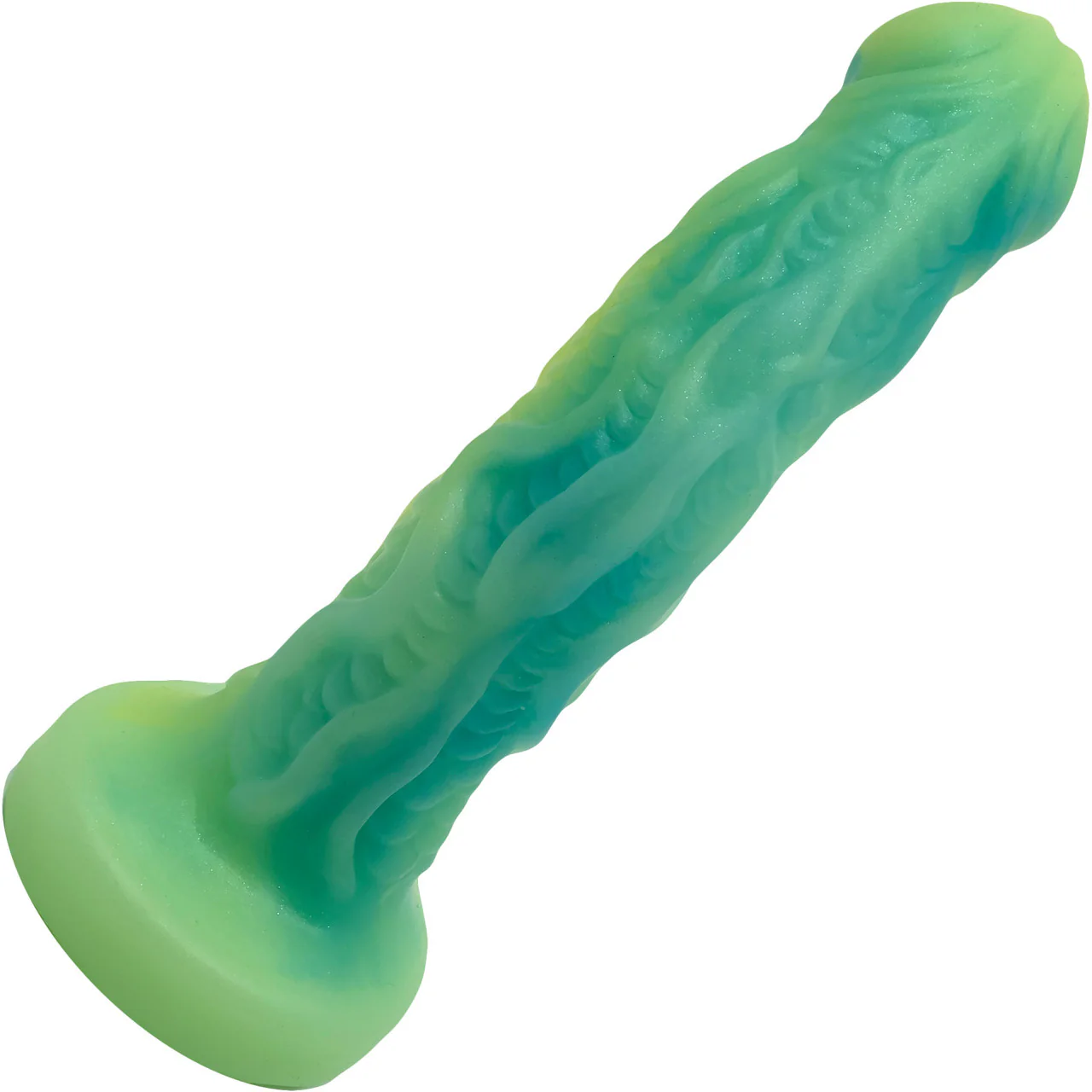 Pris Toys Talon 7.5" Dual Density Silicone Dildo - Greenglow - Image 3
