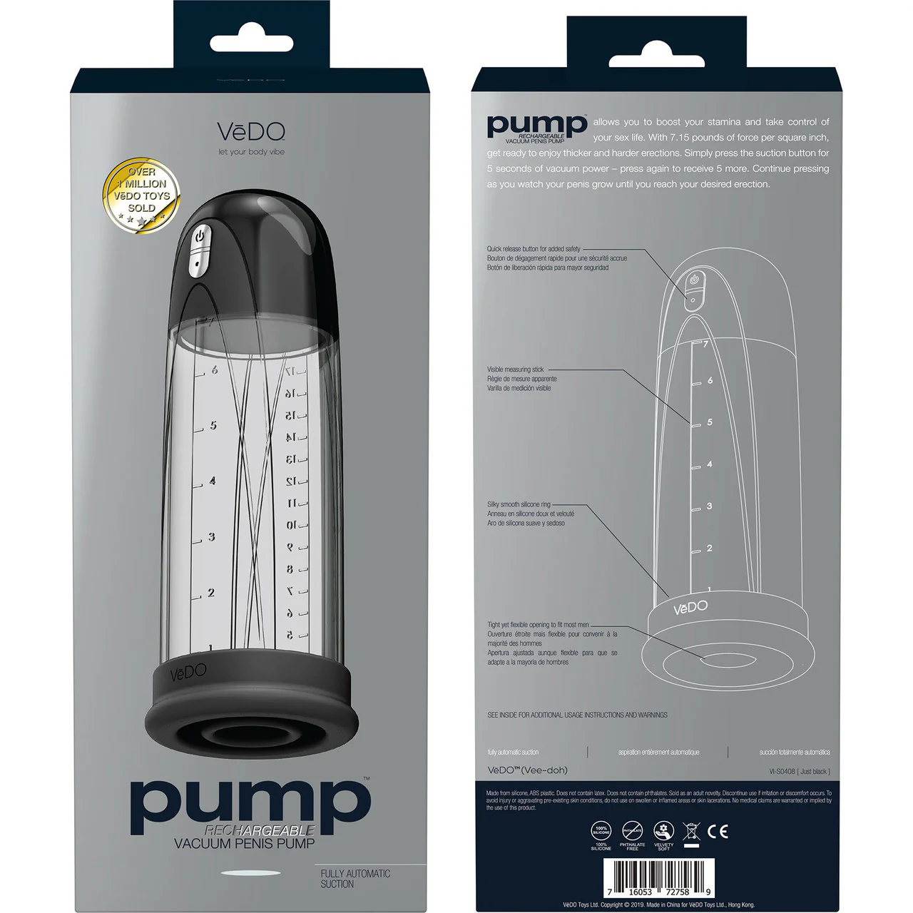 PUMP Rechargeable Automatic Vacuum Penis Pump By VeDO - Image 4