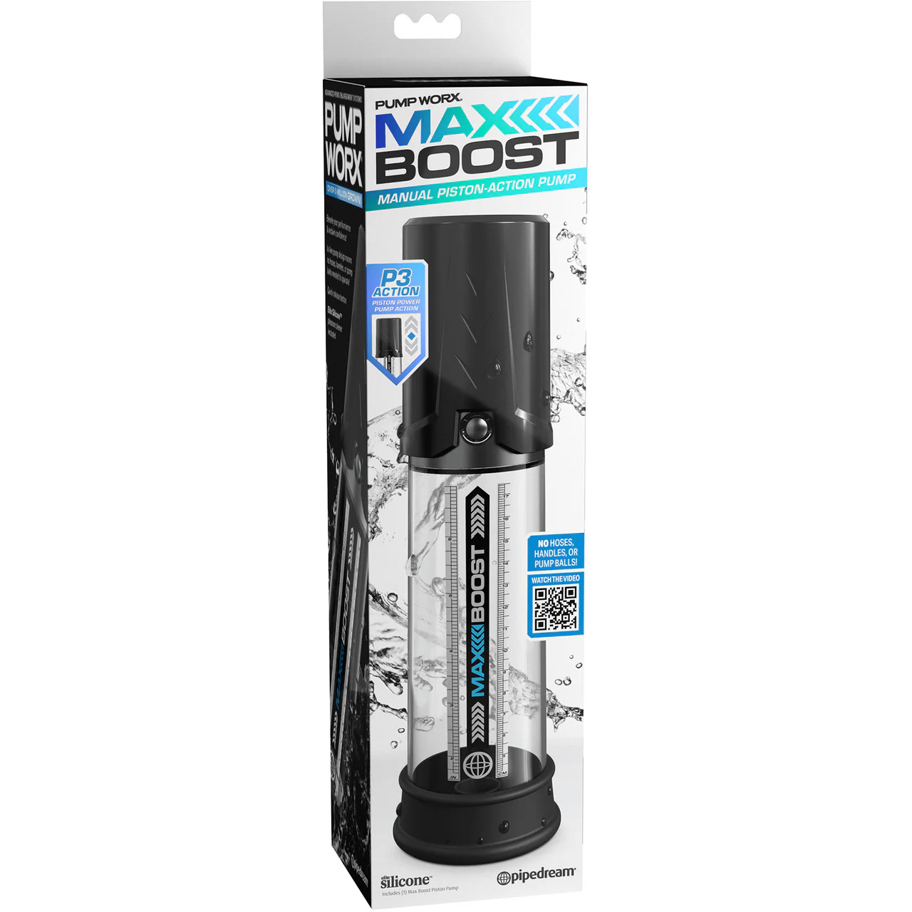 Pump Worx Max Boost Penis Pump By Pipedream - Black & Clear - Image 6