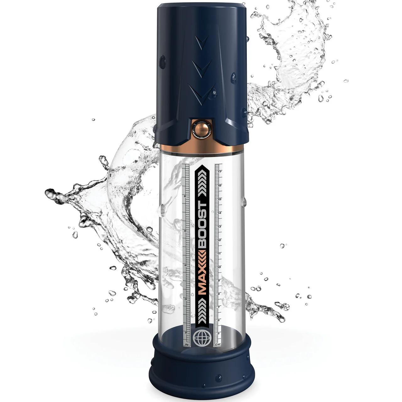 Pump Worx Max Boost Penis Pump By Pipedream - Blue & Clear - Image 5