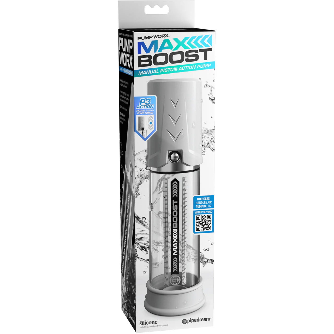 Pump Worx Max Boost Penis Pump By Pipedream - White & Clear - Image 6