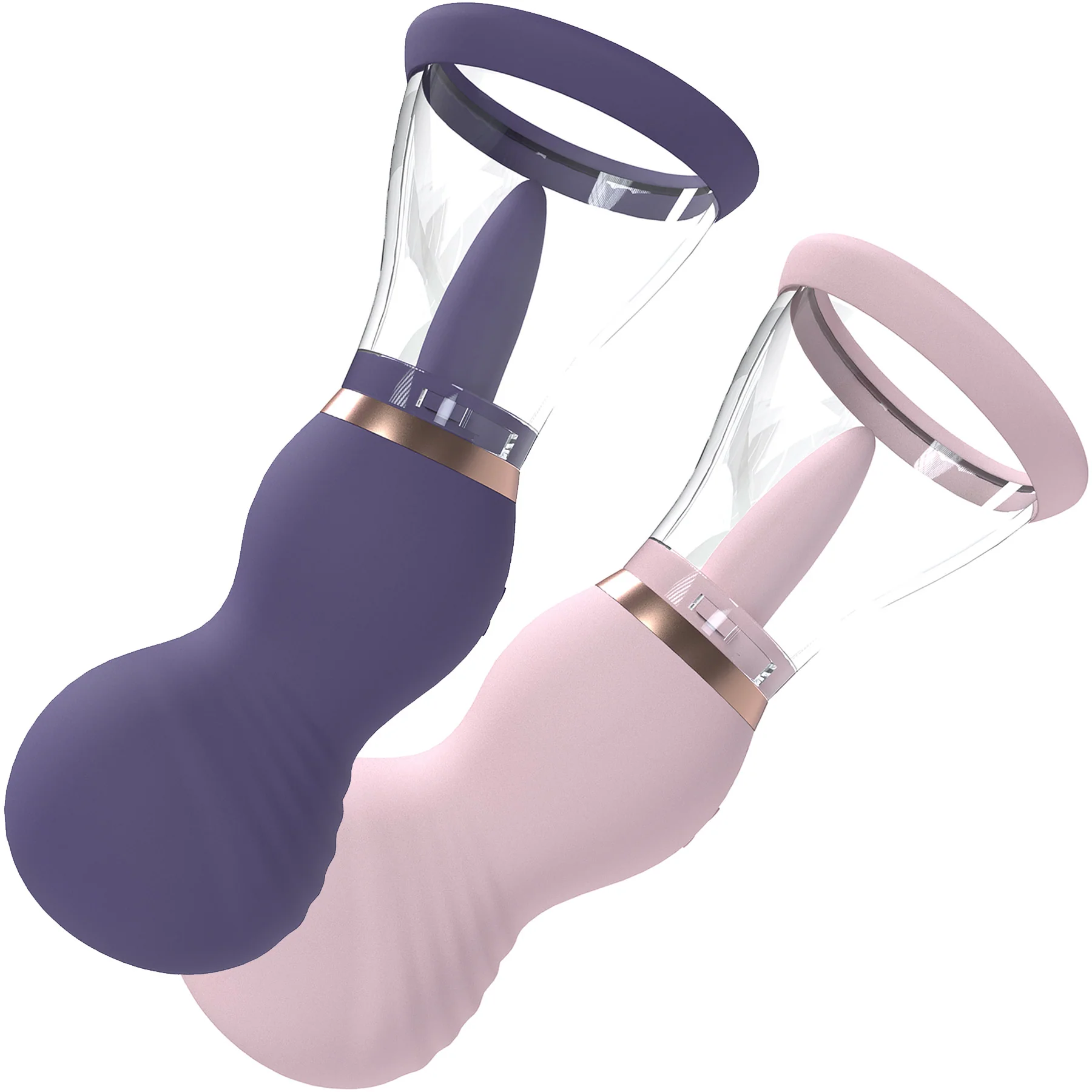 Pumped Sensual Automatic Silicone Rechargeable Vulva & Breast Pump With Tongue