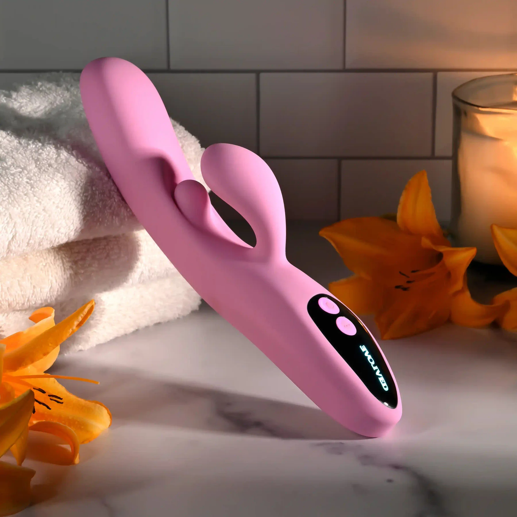 Push The Button Silicone Rabbit Vibrator With G-Spot Bud By Evolved Novelties - Image 2