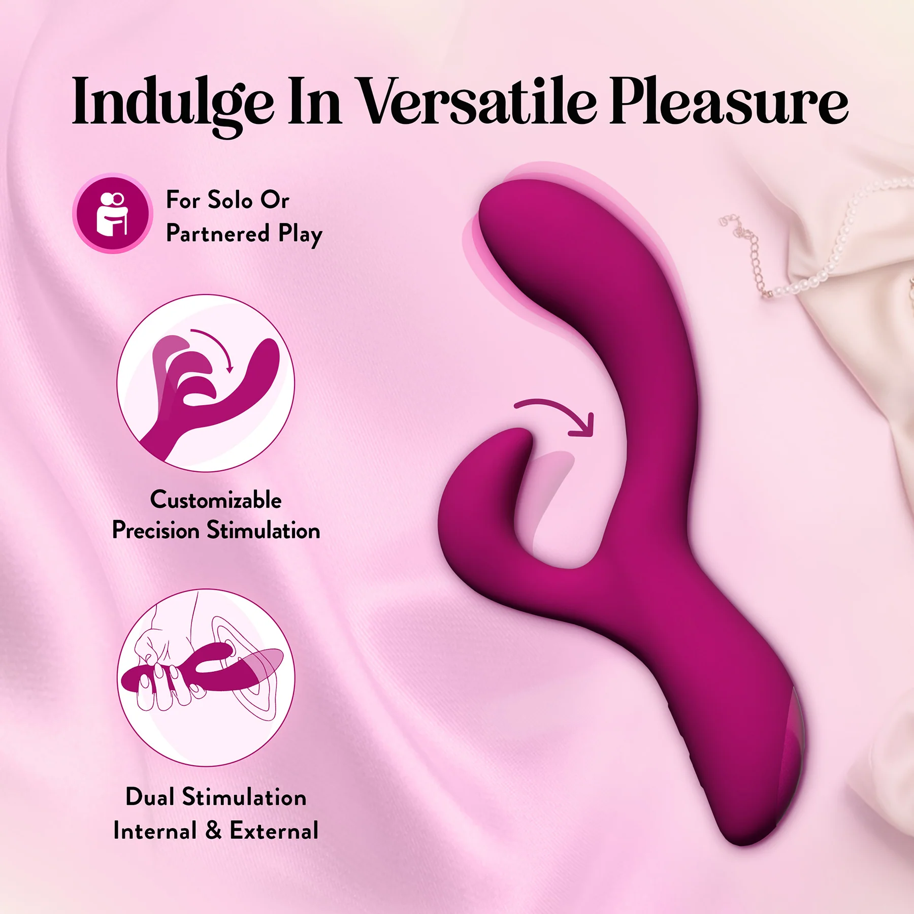 Quinn Rechargeable Silicone Warming Rabbit Vibrator By Blush - Image 6