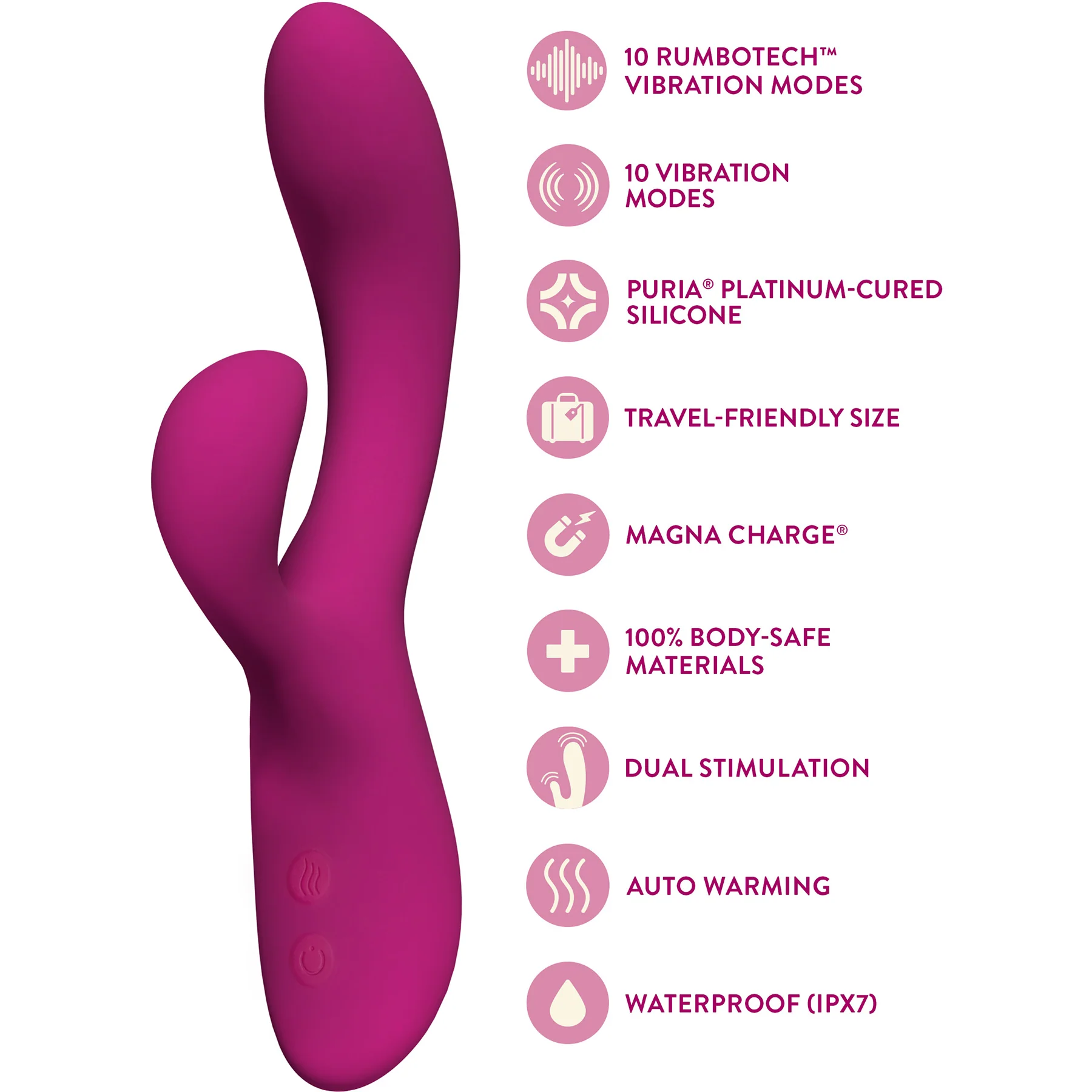 Quinn Rechargeable Silicone Warming Rabbit Vibrator By Blush - Image 9