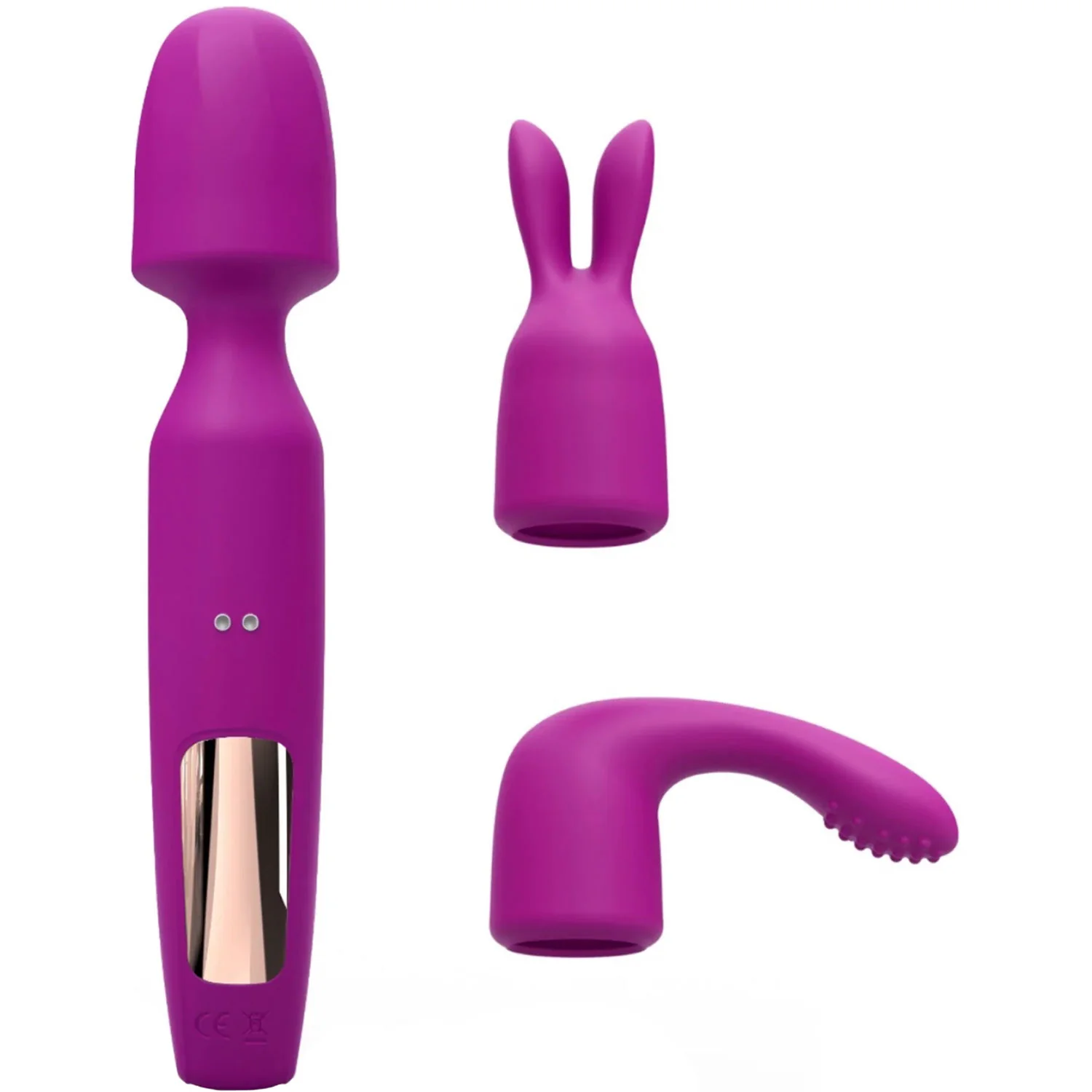 R-evolution Rechargeable Silicone Vibrating Wand With Two Attachments By Love To Love - Image 3